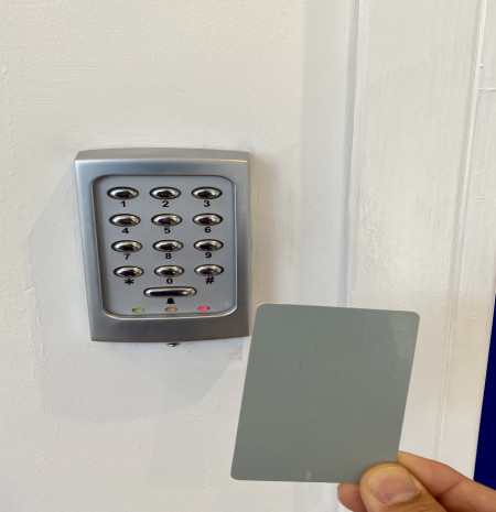 PIN code and RFID card access point